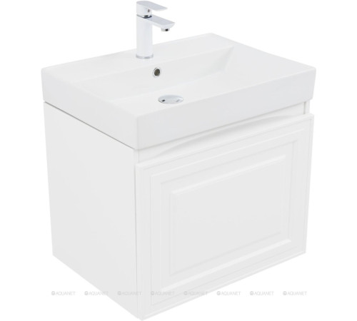 Тумба с раковиной Aquanet Агата 60 1 ящик белый сатин 00348184