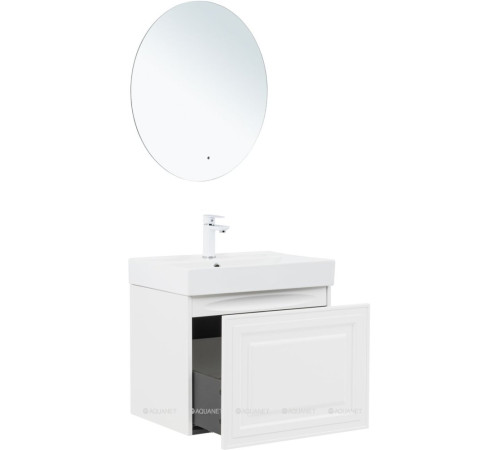Тумба с раковиной Aquanet Агата 60 1 ящик белый сатин 00348184