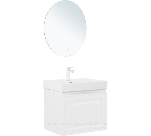 Тумба с раковиной Aquanet Агата 60 1 ящик белый сатин 00348184