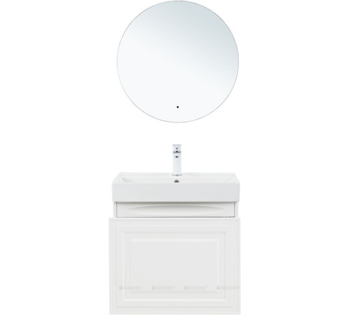 Тумба с раковиной Aquanet Агата 60 1 ящик белый сатин 00348184