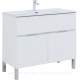 Тумба с раковиной Aquanet Алвита new 100 напольная 1 ящик 2 двери белый матовый 00274185