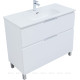 Тумба с раковиной Aquanet Алвита new 100 (Flash) напольная 2 ящика белый матовый 00345681
