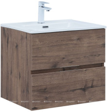 Тумба с раковиной Aquanet Алвита new 60 2 ящика дуб веллингтон табак 00335685