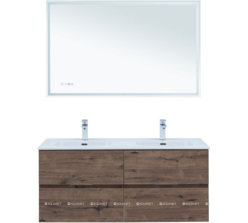 Тумба с раковиной Aquanet Алвита new 60 2 ящика дуб веллингтон табак 00335685