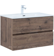 Тумба с раковиной Aquanet Алвита new 80 2 ящика дуб веллингтон табак 00335687