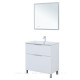 Тумба с раковиной Aquanet Алвита new 80 (Flat) напольная 2 ящика белый матовый 00345679