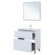 Тумба с раковиной Aquanet Алвита new 80 (Flat) напольная 2 ящика белый матовый 00345679