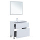 Тумба с раковиной Aquanet Алвита new 80 (Flat) напольная 2 ящика белый матовый 00345679