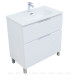Тумба с раковиной Aquanet Алвита new 80 (Flat) напольная 2 ящика белый матовый 00345679
