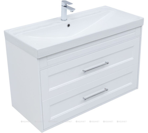 Тумба с раковиной Aquanet Бостон new 100 (Flash) белый сатин 00345367