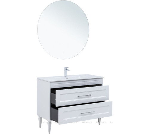 Тумба с раковиной Aquanet Бостон new 100 (Flash) белый сатин 00345367