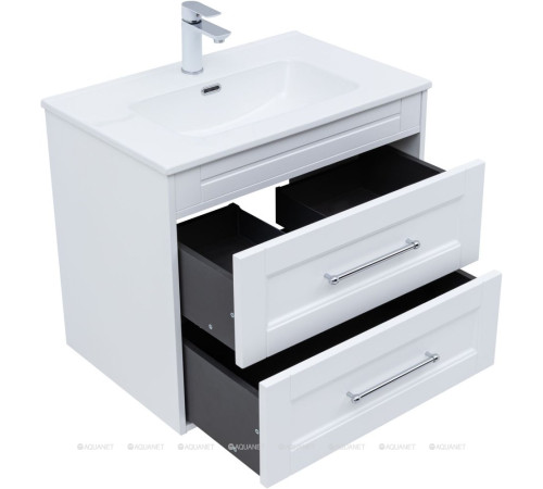 Тумба с раковиной Aquanet Бостон new 70 Flat белый сатин 00345365