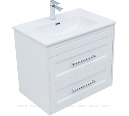 Тумба с раковиной Aquanet Бостон new 70 Flat белый сатин 00345365