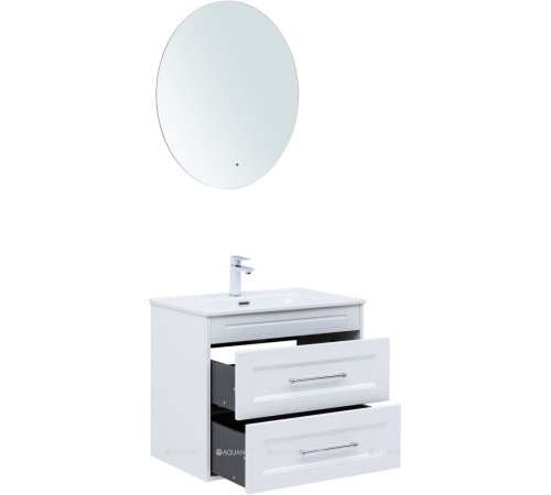 Тумба с раковиной Aquanet Бостон new 70 Flat белый сатин 00345365