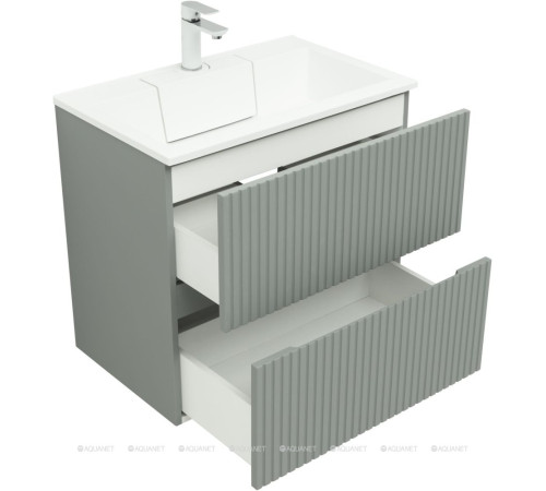 Тумба с раковиной Aquanet Джейн 70 мисти грин раковина Фортуна 00332520