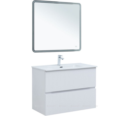 Тумба с раковиной Aquanet Джейн 90 белый матовый раковина Фортуна 00332528