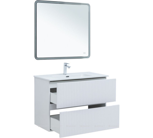 Тумба с раковиной Aquanet Джейн 90 белый матовый раковина Фортуна 00332528