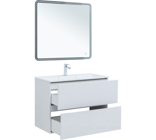 Тумба с раковиной Aquanet Джейн 90 белый матовый раковина Фортуна 00332528