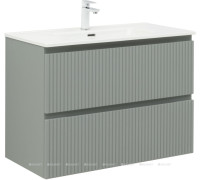 Тумба с раковиной Aquanet Джейн 90 мисти грин раковина Flat 00332533