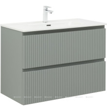 Тумба с раковиной Aquanet Джейн 90 мисти грин раковина Flat 00332533