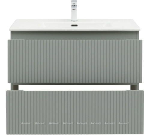 Тумба с раковиной Aquanet Джейн 90 мисти грин раковина Flat 00332533