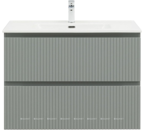 Тумба с раковиной Aquanet Джейн 90 мисти грин раковина Flat 00332533