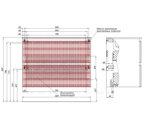 Тумба с раковиной Aquanet Джейн 90 мисти грин раковина Flat 00332533