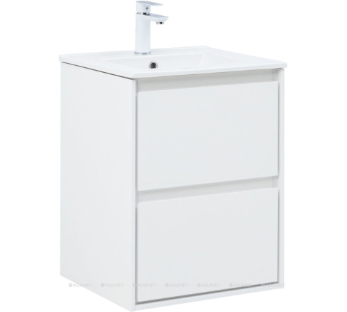 Тумба с раковиной Aquanet Милан 50 белый глянец 00340151