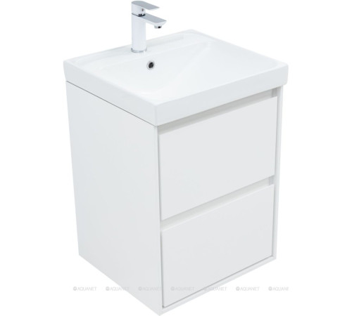 Тумба с раковиной Aquanet Милан 50 белый глянец 00340151