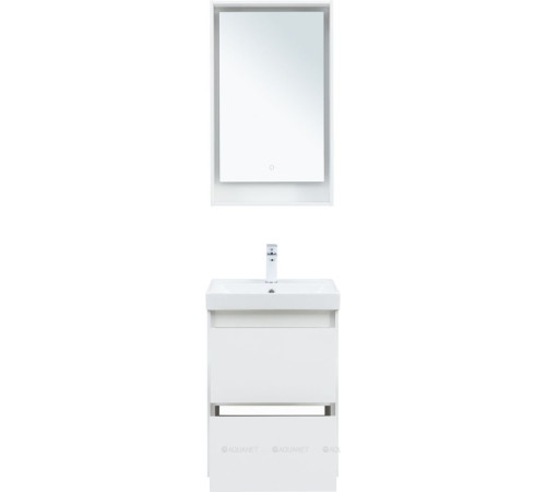 Тумба с раковиной Aquanet Милан 50 белый глянец 00340151
