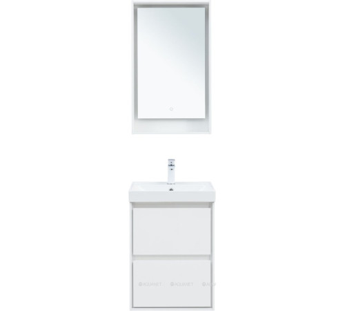 Тумба с раковиной Aquanet Милан 50 белый глянец 00340151