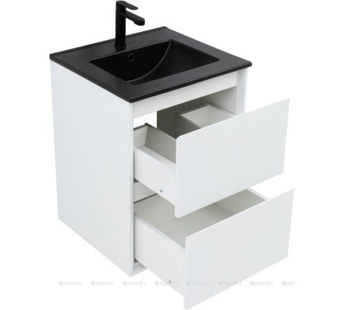 Тумба с раковиной Aquanet Милан 50 белый глянец 00340151