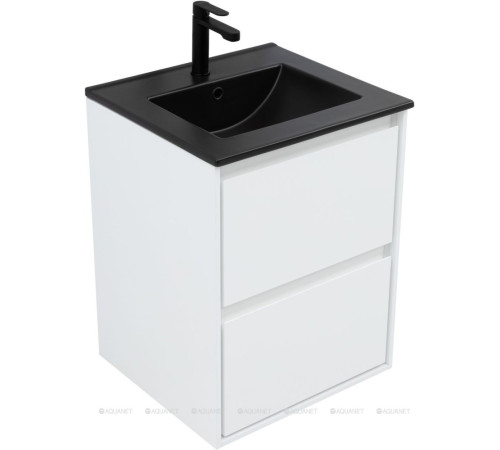 Тумба с раковиной Aquanet Милан 50 белый глянец 00340151