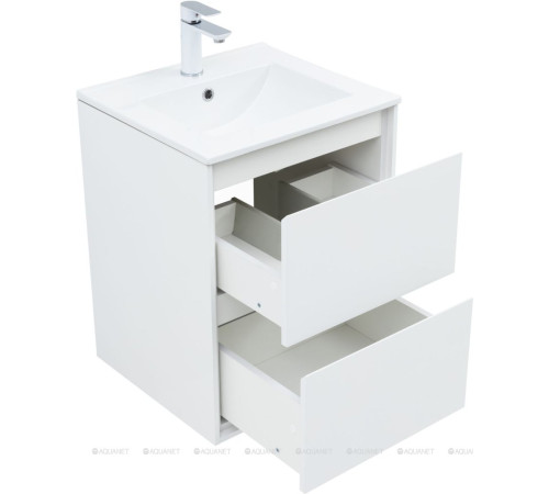 Тумба с раковиной Aquanet Милан 50 белый глянец 00340151