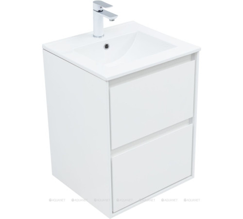 Тумба с раковиной Aquanet Милан 50 белый глянец 00340151