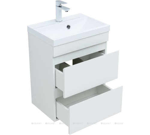 Тумба с раковиной Aquanet Нота New 50 белый глянец 00335869