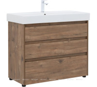 Тумба с раковиной Aquanet Nova Lite 100 Slim Synergy 3 ящика дуб рустикальный 00307083