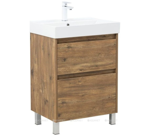 Тумба с раковиной Aquanet Nova Lite 2.0 60 напольная дуб рустикальный 00348191