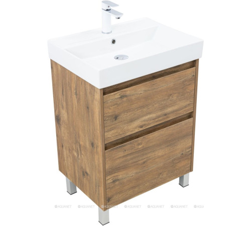Тумба с раковиной Aquanet Nova Lite 2.0 60 напольная дуб рустикальный 00348191