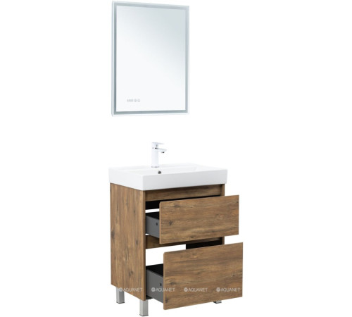 Тумба с раковиной Aquanet Nova Lite 2.0 60 напольная дуб рустикальный 00348191