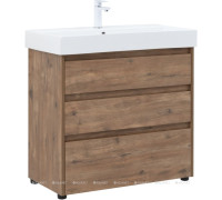 Тумба с раковиной Aquanet Nova Lite 85 Slim Synergy 3 ящика дуб рустикальный 00307080