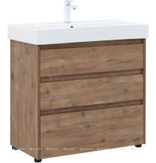 Тумба с раковиной Aquanet Nova Lite 85 Slim Synergy 3 ящика дуб рустикальный 00307080