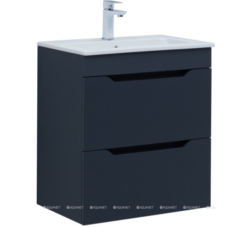 Тумба с раковиной Aquanet Практика 60 2 ящика маренго 00332509