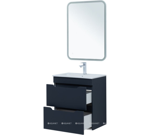 Тумба с раковиной Aquanet Практика 60 2 ящика маренго 00332509