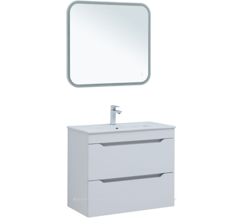 Тумба с раковиной Aquanet Практика 80 2 ящика белый глянец 00354989