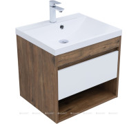 Тумба с раковиной Aquanet Тренд 58 дуб рустикальный/белый сатин 00345809