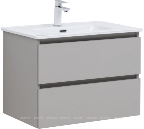 Тумба с раковиной Aquanet Вега 2.0 70 бежевая 2 ящика с раковиной Flat 00344775