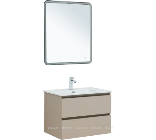 Тумба с раковиной Aquanet Вега 2.0 70 бежевая 2 ящика с раковиной Ирис 00344755