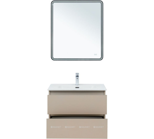 Тумба с раковиной Aquanet Вега 2.0 70 бежевая 2 ящика с раковиной Ирис 00344755