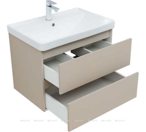 Тумба с раковиной Aquanet Вега 2.0 70 бежевая 2 ящика с раковиной Ирис 00344755